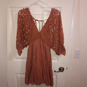 Free people rust color dress size small